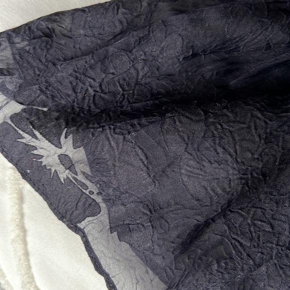 Blue Ruffle Sheer Blouse - Picture 4 of 6